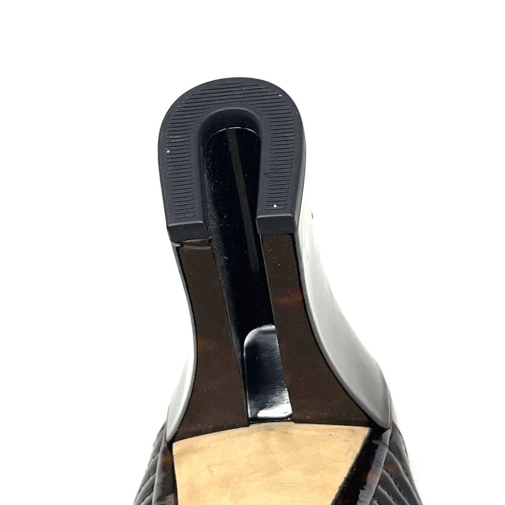 Tory Burch Brida Tortoiseshell Patent Leather Strappy Mule Heels Size 11M - Picture 6 of 10